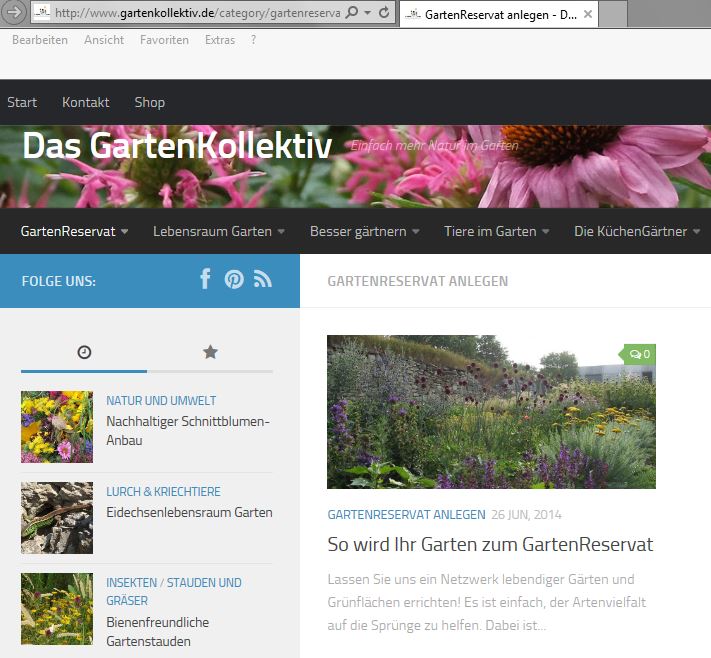 Gartenreservat anlegen